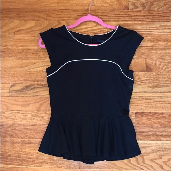 NWOT French Connection black peplum top - Picture 2 of 7